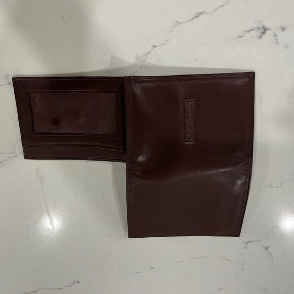 Yves Saint Laurent - Men's Trifold Brown Leather Wallet - Picture 12 of 16